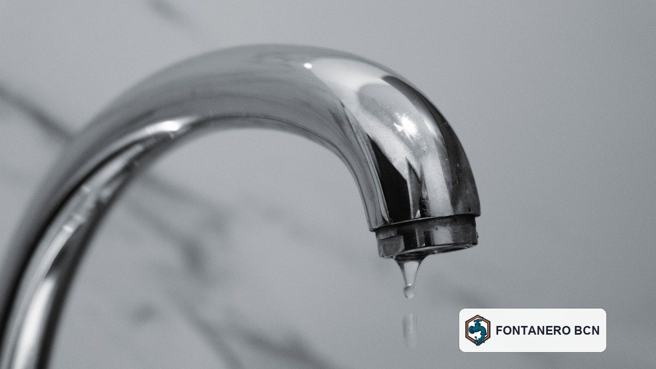Grifo con una gota de agua visible