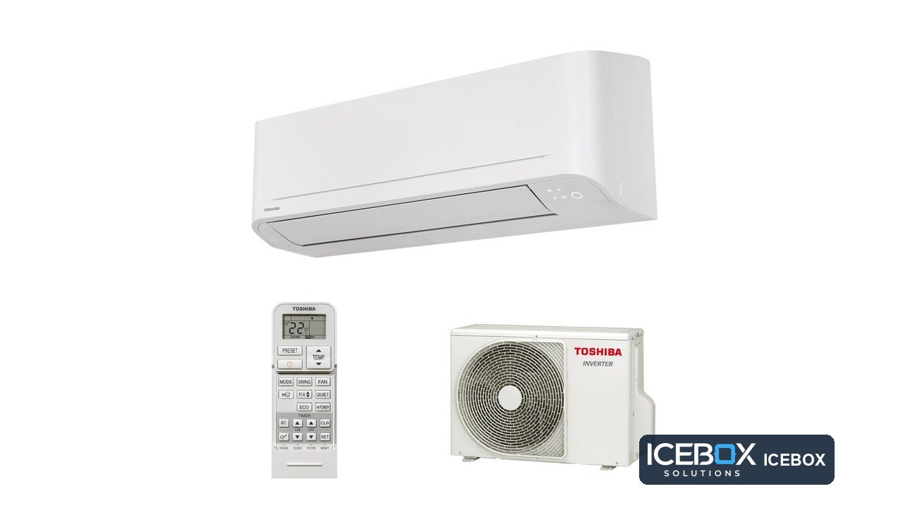 Conjunto Toshiba Seiya con unidad interior, exterior y mando