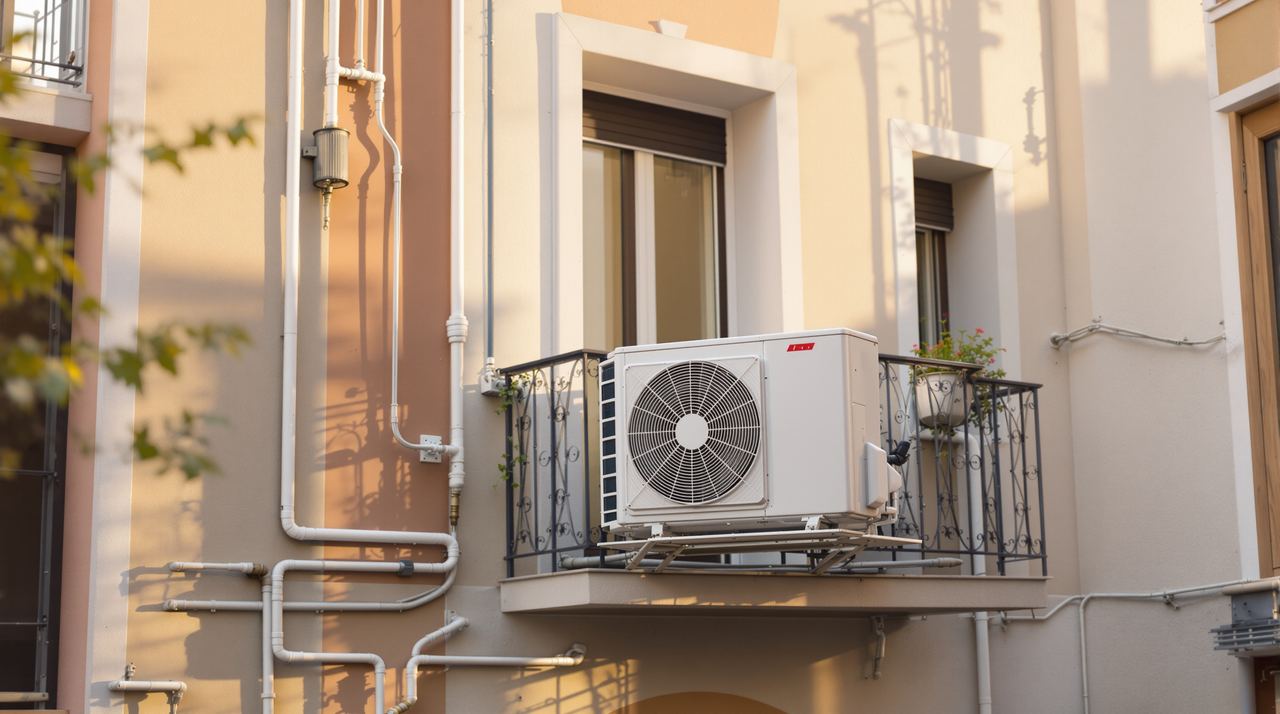 Instalación exterior de aire acondicionado multisplit realizada por ICEBOX en Barcelona