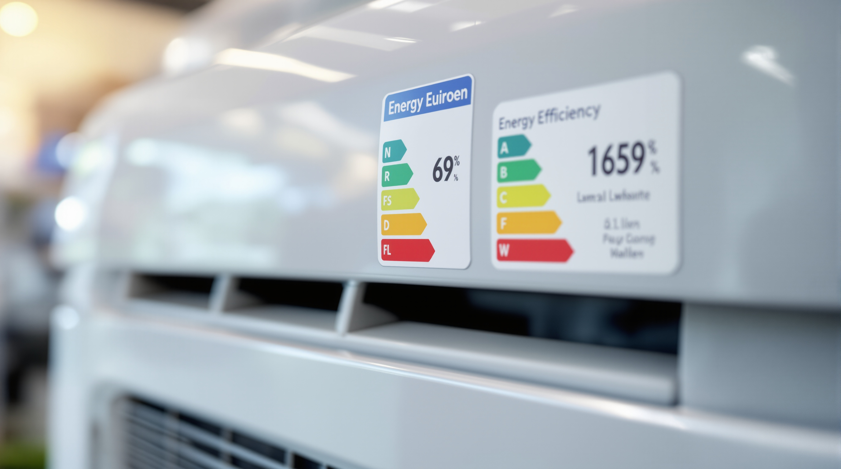 Detalle de la etiqueta energética de un split de aire acondicionado