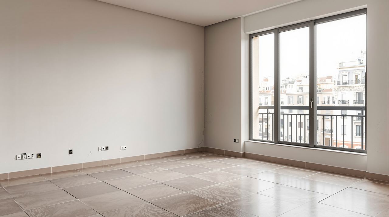 Piso vacío antes de iniciar reforma integral en Barcelona