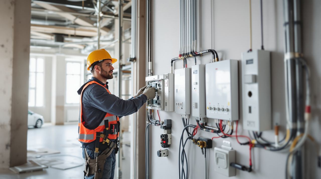Reforma de local comercial a vivienda en Barcelona: obra en curso con instalaciones eléctricas y tabiquería nueva